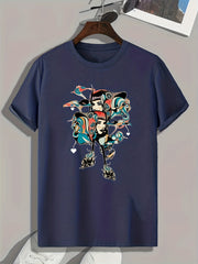 Women Face Print Men's Graphic T-shirt for Summer