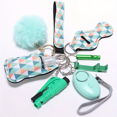 Green Self Defense Keychain Set For Women Safety Keychain Accessories