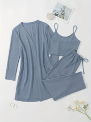 Waffle Knit 3-Piece Loungewear Set