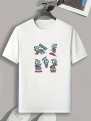 Men's Cartoon Zombie Print T-shirt for Halloween