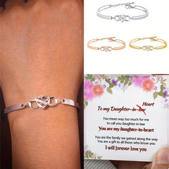 Heart Infinity Bangle Bracelet Gift for Daughter In Law
