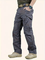 Waterproof Casual Cargo Pants With Zipper Pockets Men's Pants