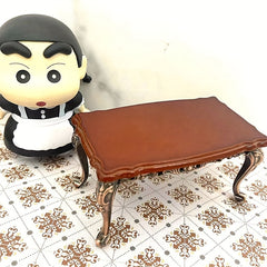 1:12 Dollhouse Furniture Retro Alloy Wooden Large Table Tea Table