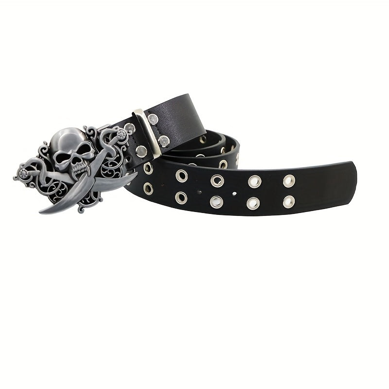 Men's Skull Buckle Punk Nightclub Party Belt
