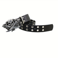 Men's Skull Buckle Punk Nightclub Party Belt