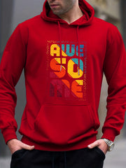 Men's Graphic Pullover Hoodie with Kangaroo Pocket