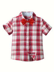 Graffiti Stripe Print Boys Lapel Shirt Summer Casual Top