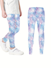 Girls Stretch Soft Leggings Elastic Waist Thin Pants Kids Summer Clothes