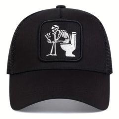 Men's Skull Head Toilet Baseball Cap Adjustable Casual Hat