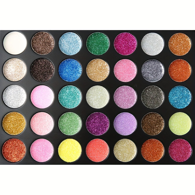 35 Colors Glitter Pearly Eyeshadow Palette Golden Multicolor Eyeshadow