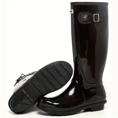 Reflective Waterproof PVC Round Toe Flat Rain Boots Lightweight Comfortable
