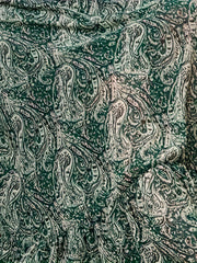 Paisley Print Lantern Sleeve Maxi Smock Dress