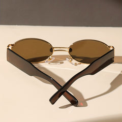 Oval Metal Frame Vintage Sunglasses