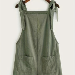 Patch Pocket Jumpsuit Casual Loose Fit Spring Summer Women's Clothing
