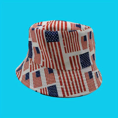 Unisex Sunshade Bucket Hat with American Flag Print