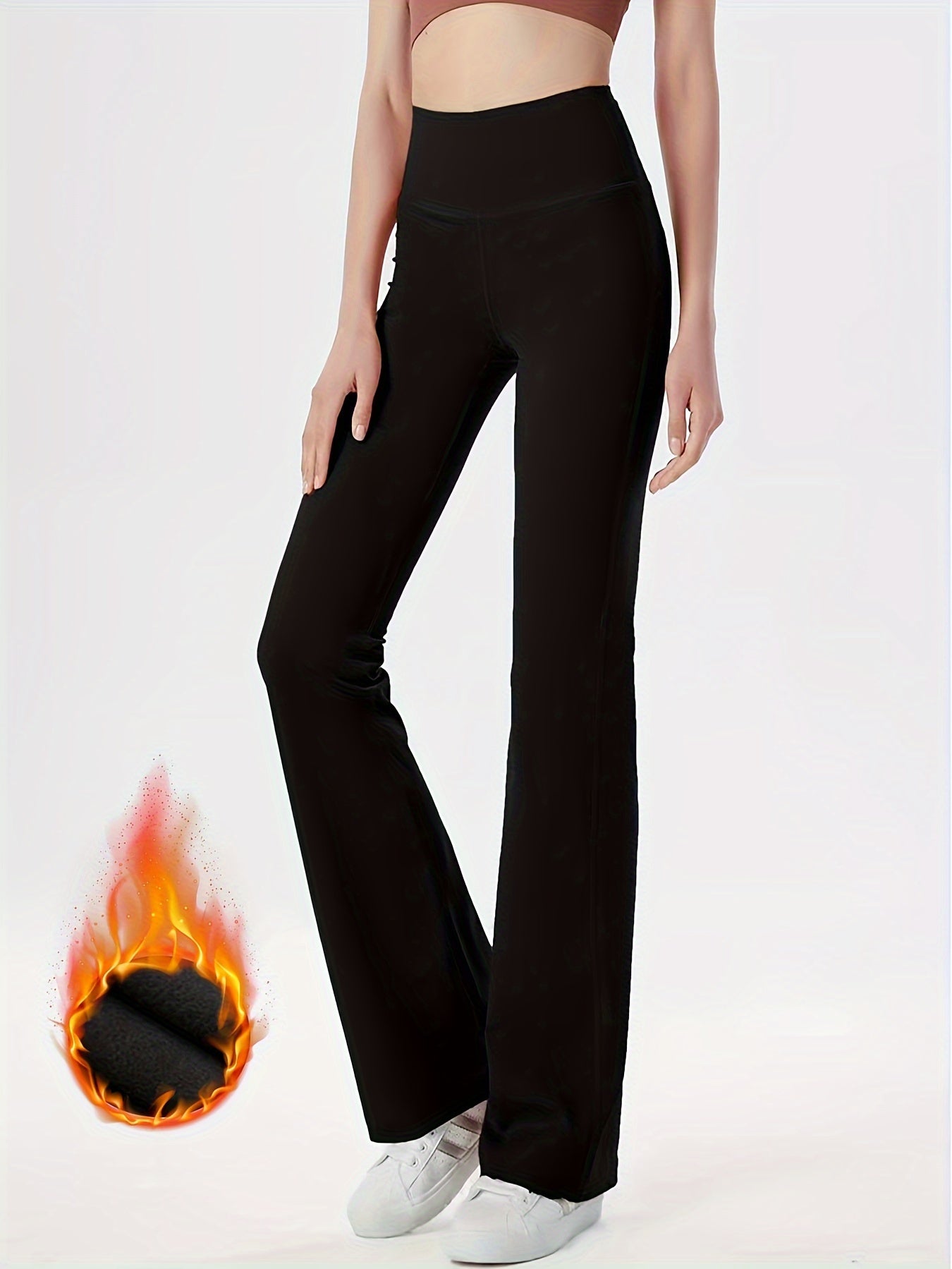 Warm Flared Yoga Pants High Stretch Sports Running Bell Bottom Pants