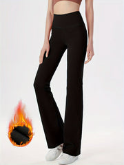Warm Flared Yoga Pants High Stretch Sports Running Bell Bottom Pants