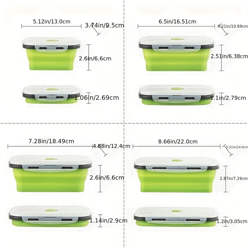4pcs Collapsible Silicone Food Storage Containers Set of 4