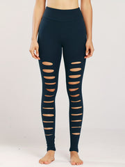 Brushed Fabric Cutout Yoga Leggings Quick Dry Fitness Sports Pants