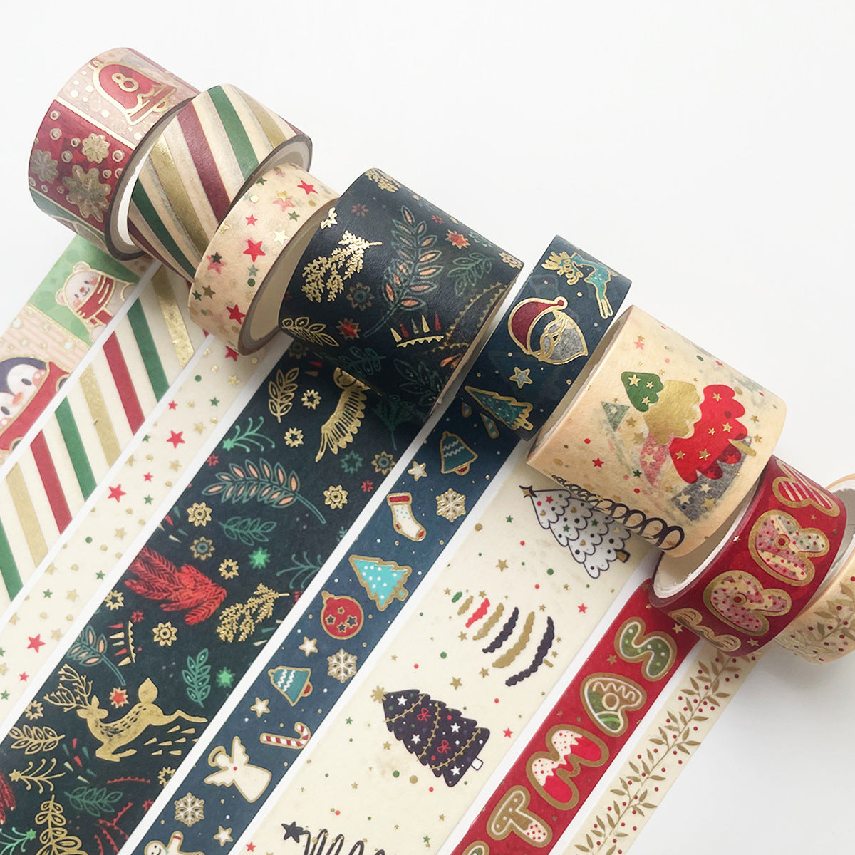 8pcs Christmas Washi Tapes for Scrapbook Journal DIY Craft