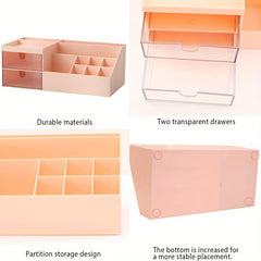 Pink Desk Storage Box Cutting Pen Holder & Accessories Plastic Stationery