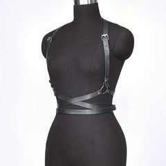 Rivet PU Leather Chest Belt Harness Waistband Goth Girdle Clothing Accessories