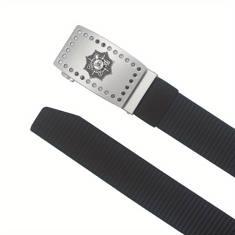 Men's Casual Canvas Nylon Belt with Smooth Buckle