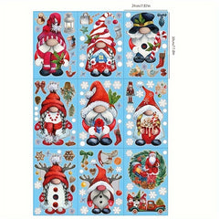 Christmas Window Clings Gnome Snowflake Stickers for Glass Windows