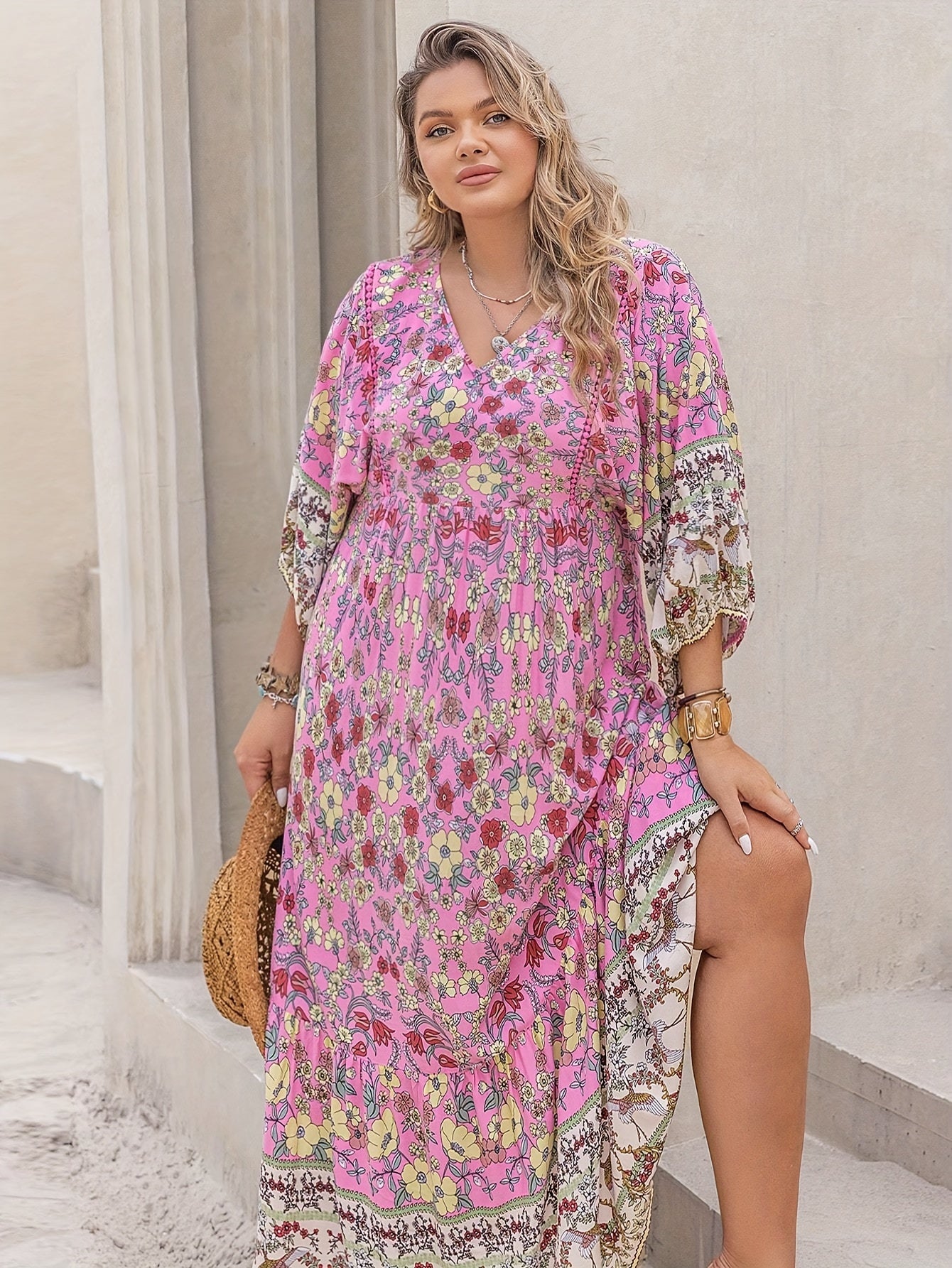 Boho Dress Women's Plus Maxi Dress