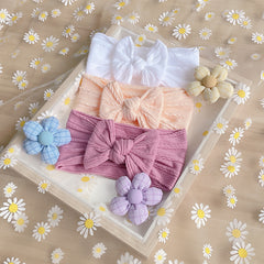 Cute Candy Nylon Jacquard Bow Baby Headband for All Seasons