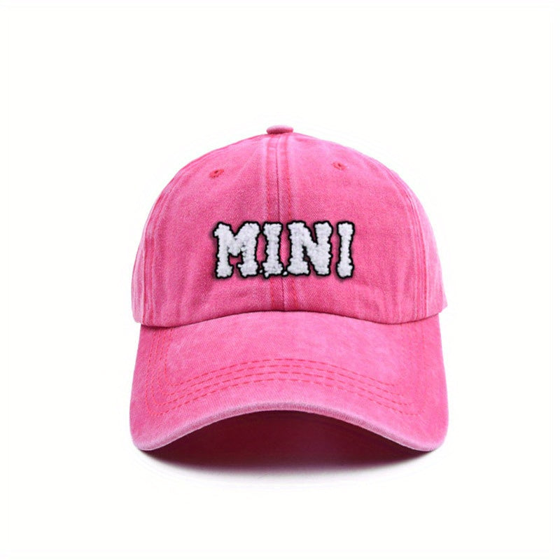 Adjustable Parent Child Baseball Caps With Mini And Mama Letter Embroidery