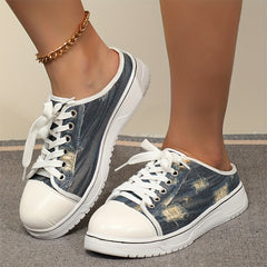 Women's Denim Flat Canvas Shoes Lightweight Low Top Sport Shoes