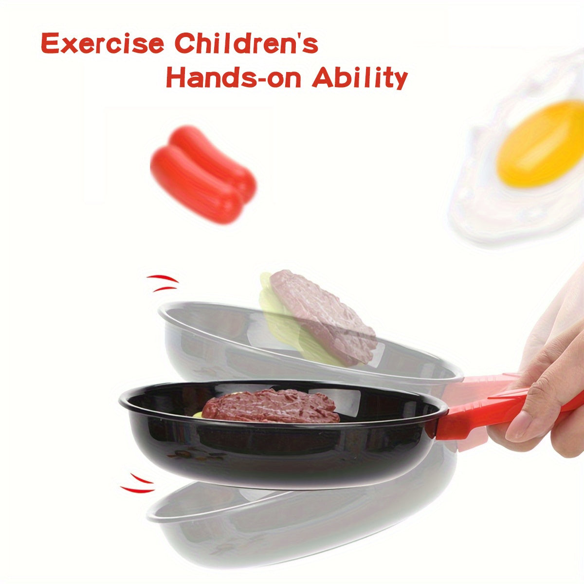 Kids' Play Kitchen Toy Cooking Set Frying Pan Simulated Food Cooking