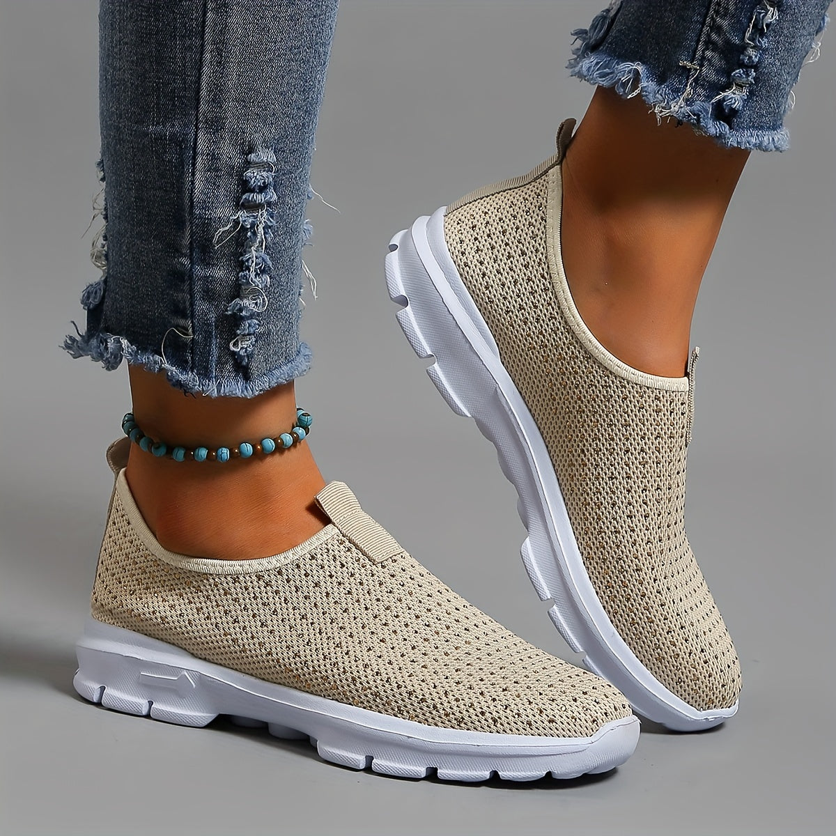 Women's Rhinestone Decor Sneakers Lightweight Outdoor Shoes