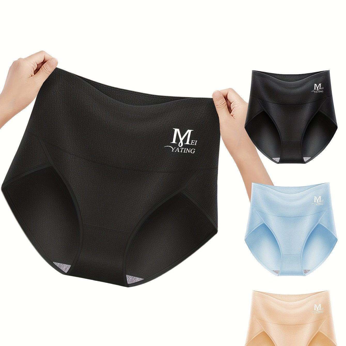 3pcs Letter Print Briefs Stretchy Intimates Panties Women's Lingerie