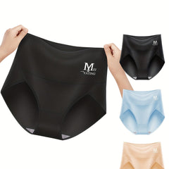 3pcs Letter Print Briefs Stretchy Intimates Panties Women's Lingerie