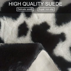 Cow Print Area Rug Fluffy Faux Cowhide Rug Soft Shaggy Carpets Tie Dye Rugs