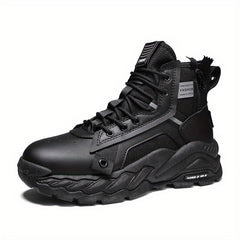 Men's Chunky Lace up Boots Rugged Style Walking Shoes
