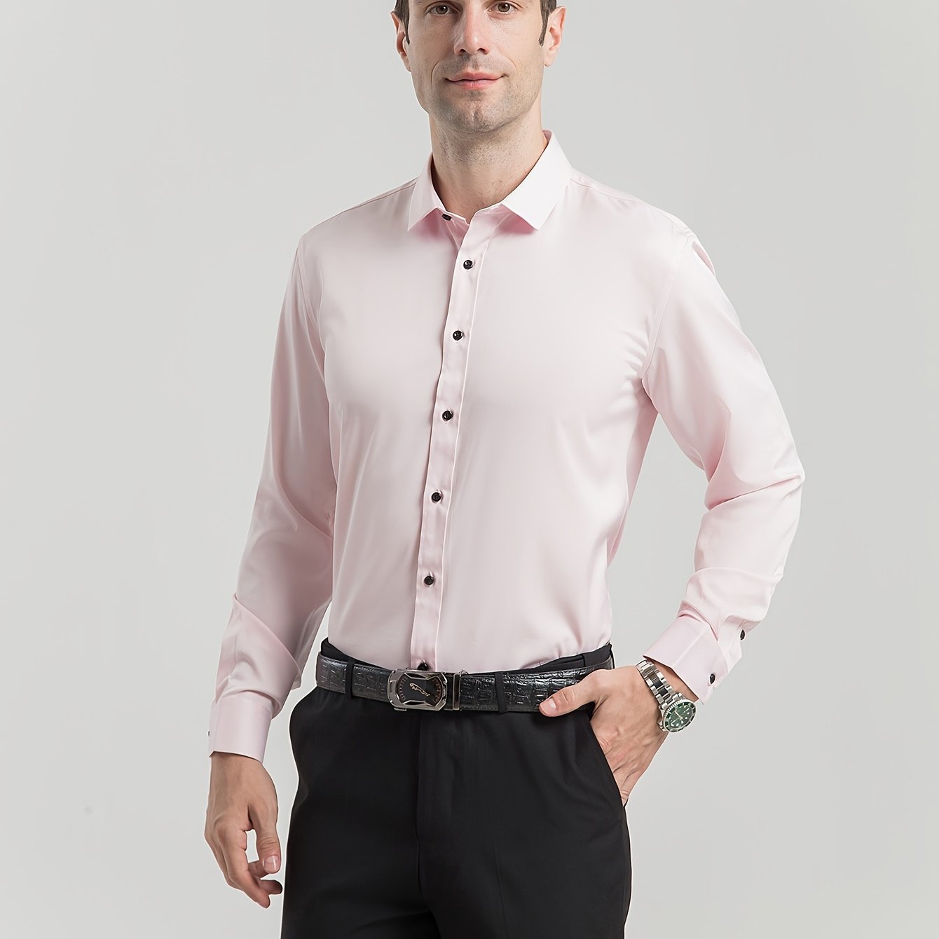 Men's Long Sleeve Casual Lapel Shirt for Spring/Fall