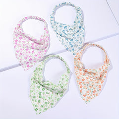 Flower Print Head Scarf Triangle Bandanas Hairband Headwrap Hair Accessories