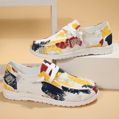Women's Colorful Graffiti Print Walking Shoes Low Top Sneakers