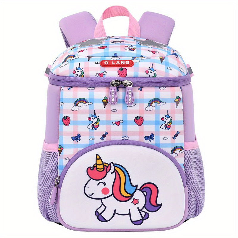 Sweet Unicorn Pattern Backpack for Kids - Girls School Bag