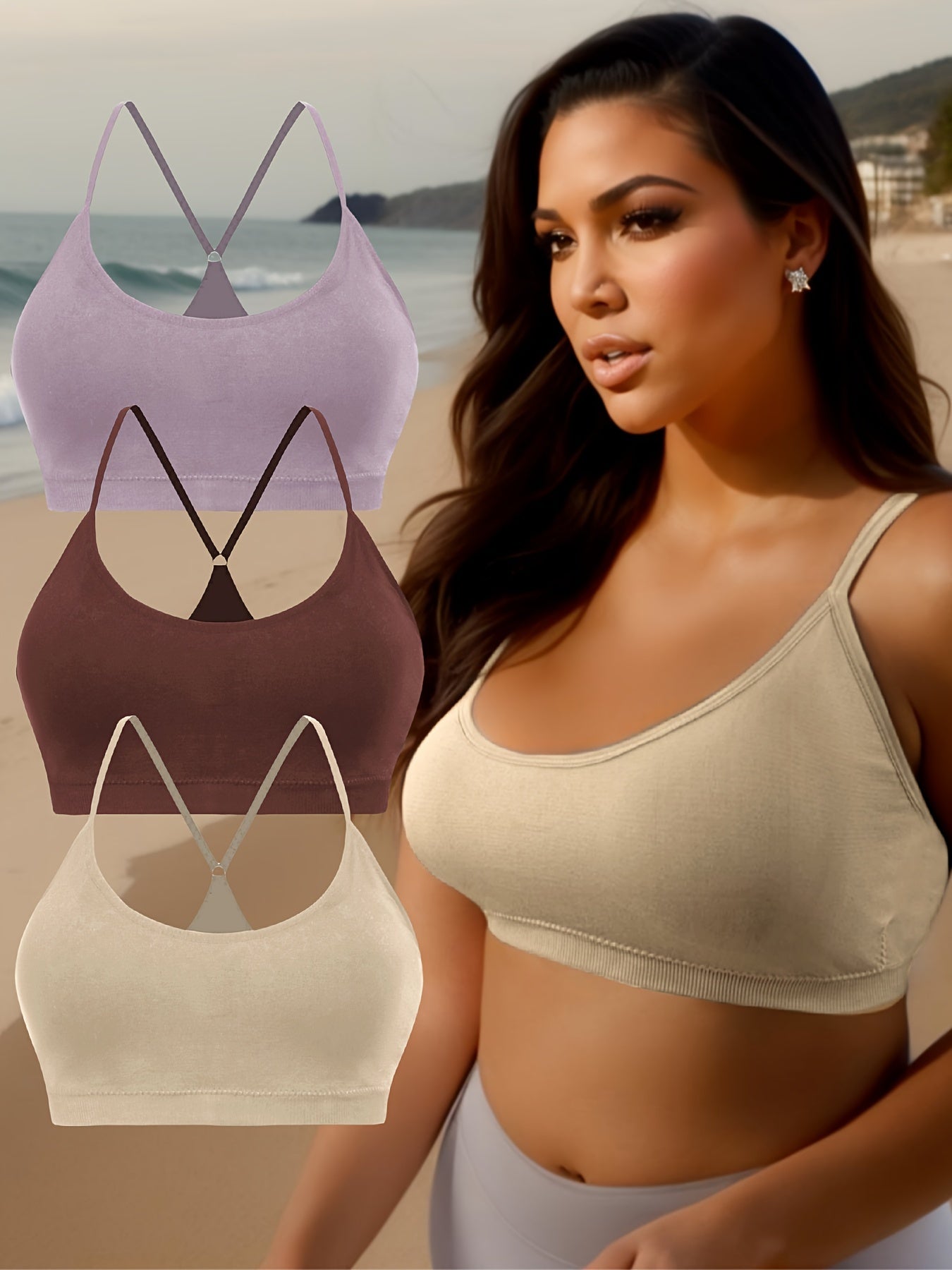 3 Pack Plus Size Sports Bra Without Underwire