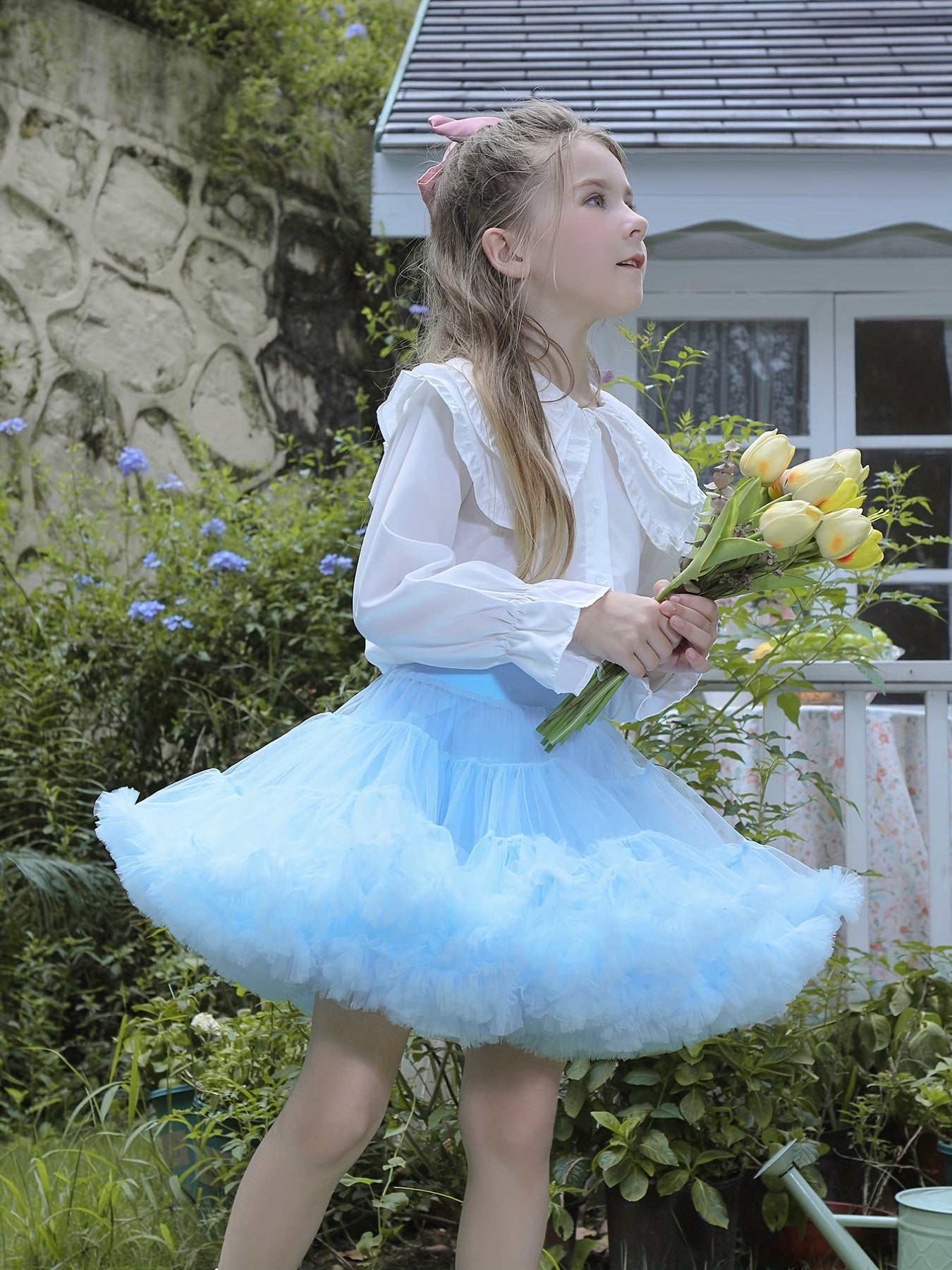 High Waist Elastic Tulle Layered Ballet Dance Skirt