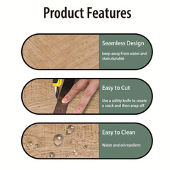 Wood Grain Print Waterproof Floor Stickers