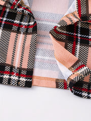 2pcs Toddler Girls Plaid Cami Dress & Crop Blouse Top Set