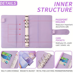 Budget Binder A6 PU Leather Notebook Cash Envelopes System Set