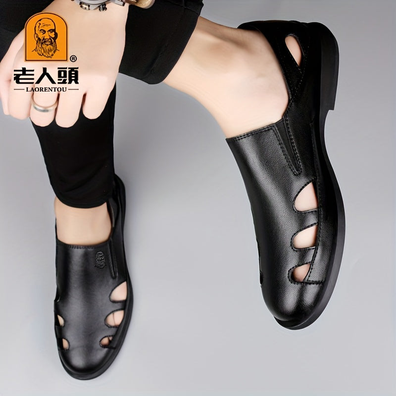 Men's Leather Hiking Sandals Non Slip Beach Water Shoes