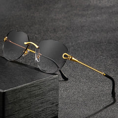Vintage Frameless Pilot Zinc Alloy Sunglasses