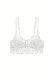 Soft Lace Mesh Everyday Bras Comfortable & Bow Thin Cup Intimates Bra